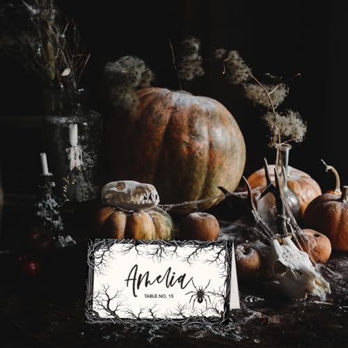 Andaz Press Halloween Name Place Cards for Party Buffet 24 Pack 2x35