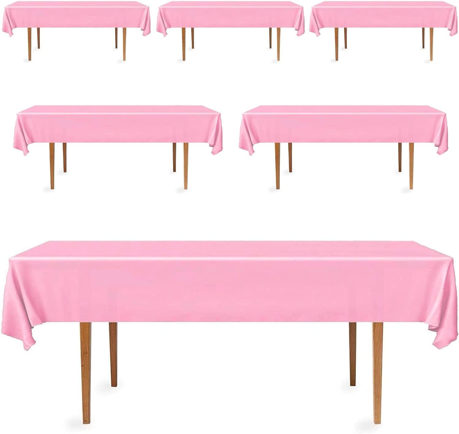 DecorRack 6-Pack Light Pink Tablecloths 54 x 108 Inch