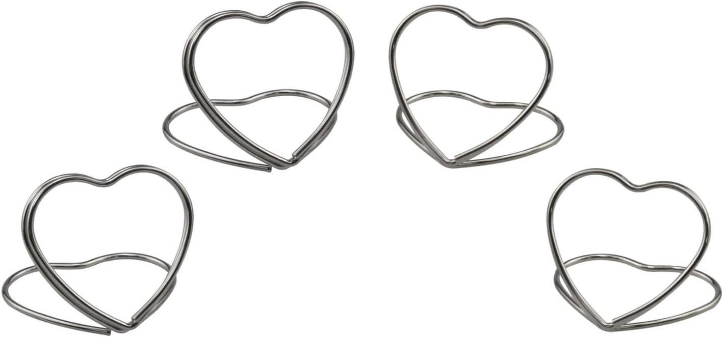 Haidong Heart Shape Place Card Holder 12PCS Silver Wedding Table Numbers