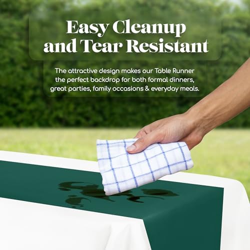 Dark Green 6 Pack Premium Disposable Table Runner 14 x 108 Inch
