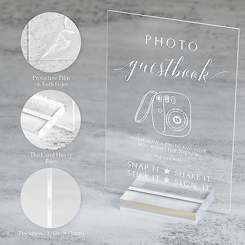 HOODO Acrylic Wedding Guest Book Sign with Stand
