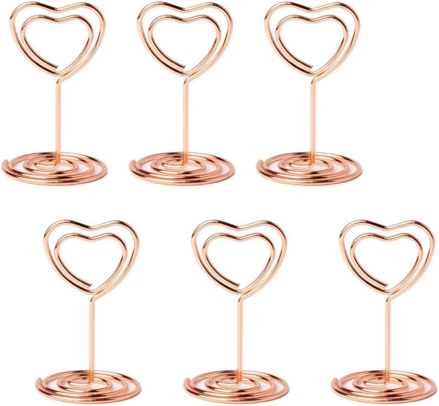20pcs Rose Gold Heart Shape Place Card Holders
