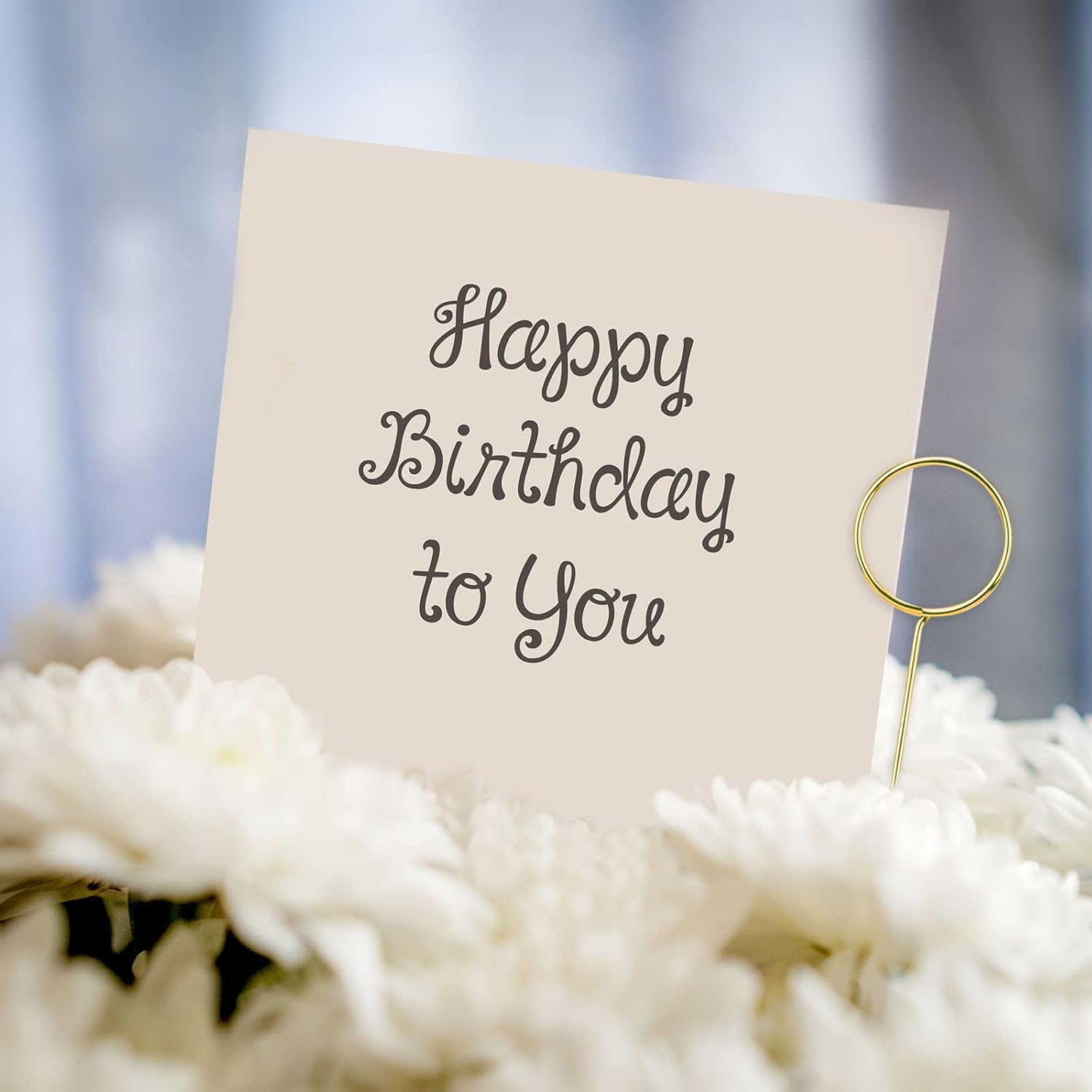 80 Piece 136 Inch Gold Floral Place Card Holder Stick