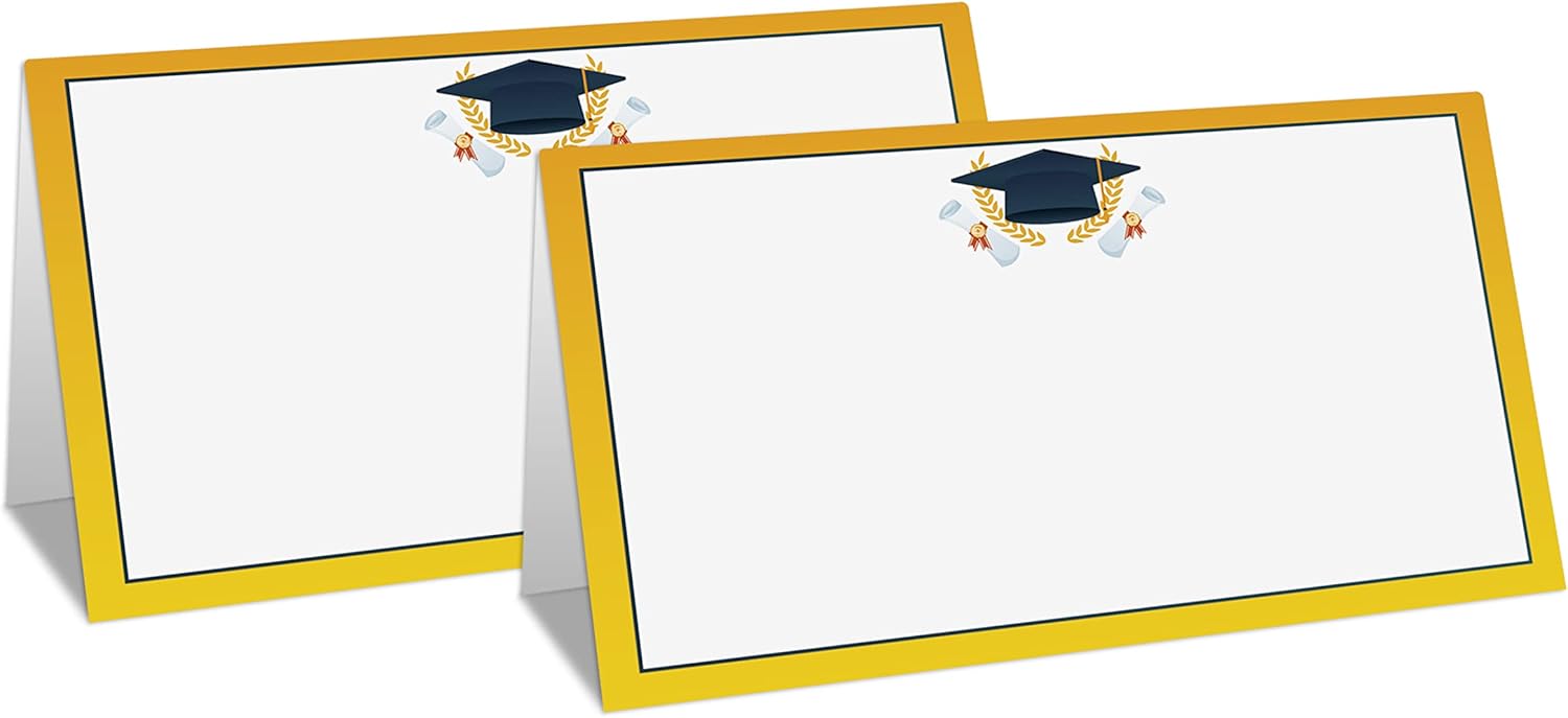 Gihyan Table Place Cards Graduation Party 25Pcs Set Gold Balloons Cap Design
