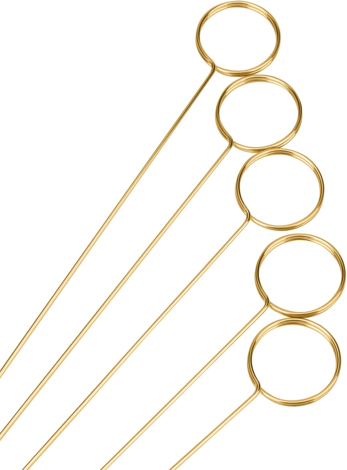 80 Piece 136 Inch Gold Floral Place Card Holder Stick