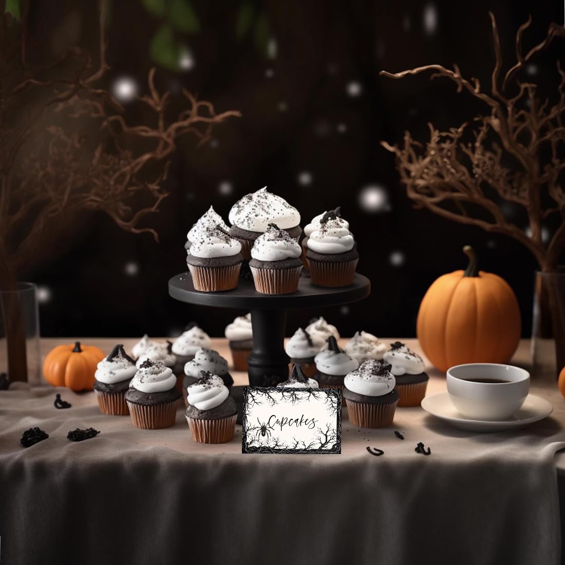 Andaz Press Halloween Name Place Cards for Party Buffet 24 Pack 2x35