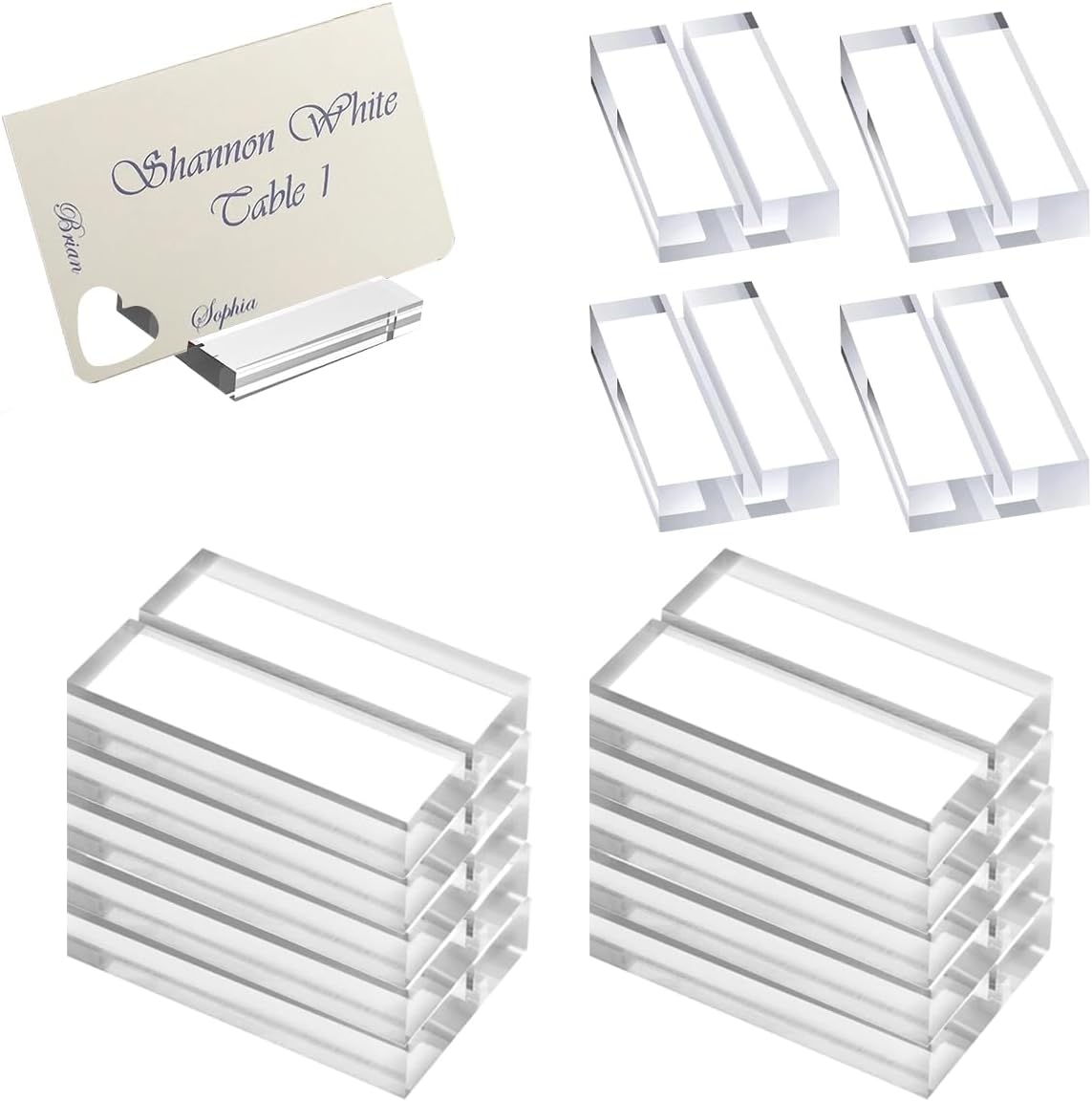 14 Piece Acrylic Sign Holders Clear Card Stands