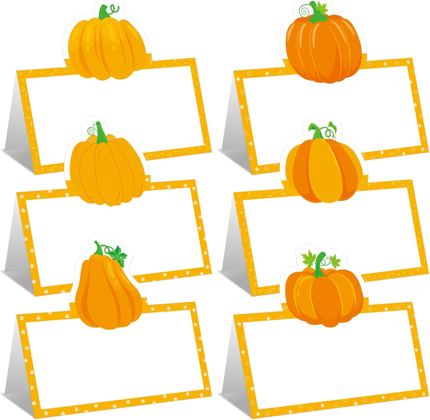 48 Pumpkin Place Cards for Fall Events and Thanksgiving