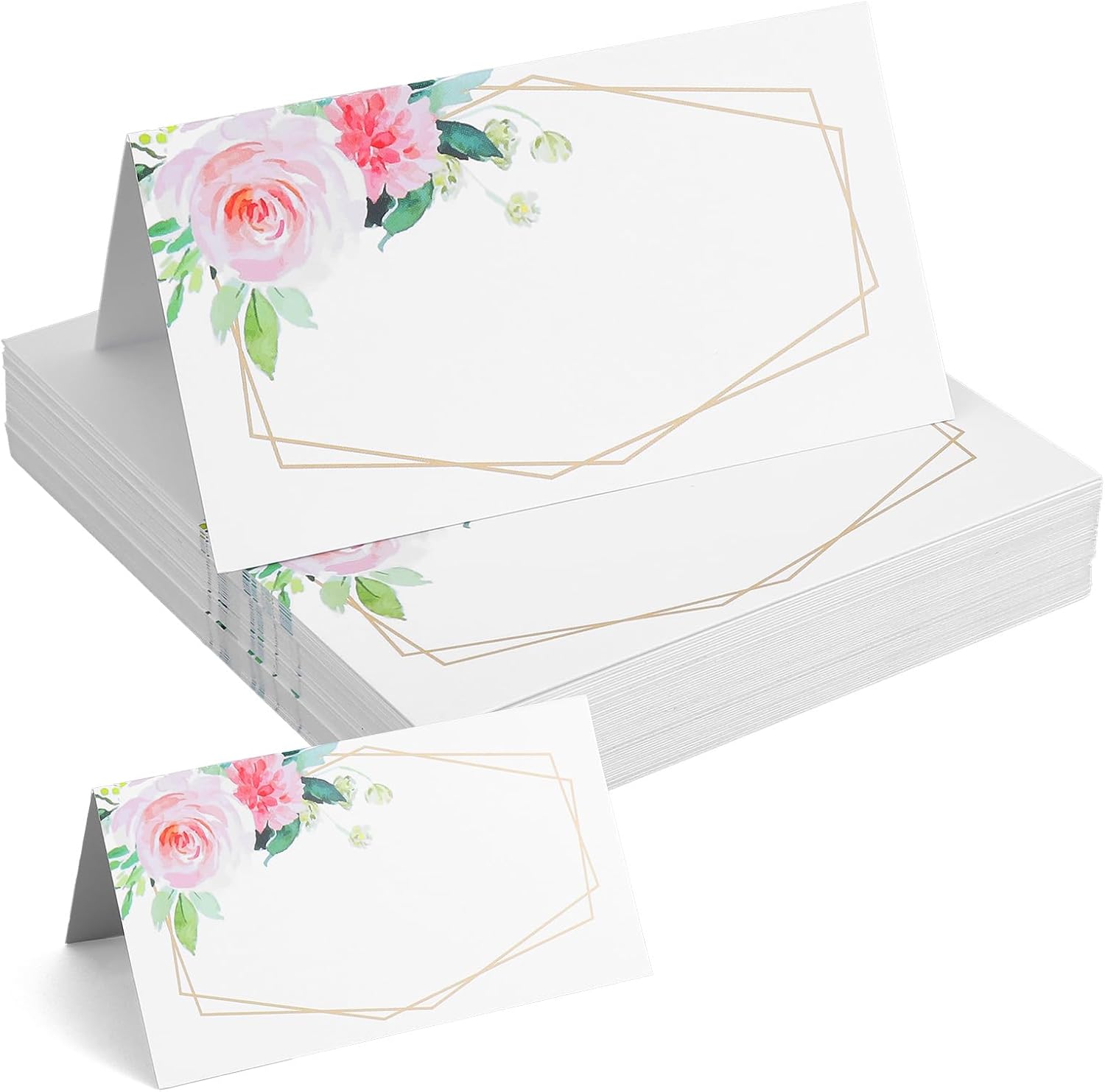 50Pcs Floral Place Cards for Table Setting