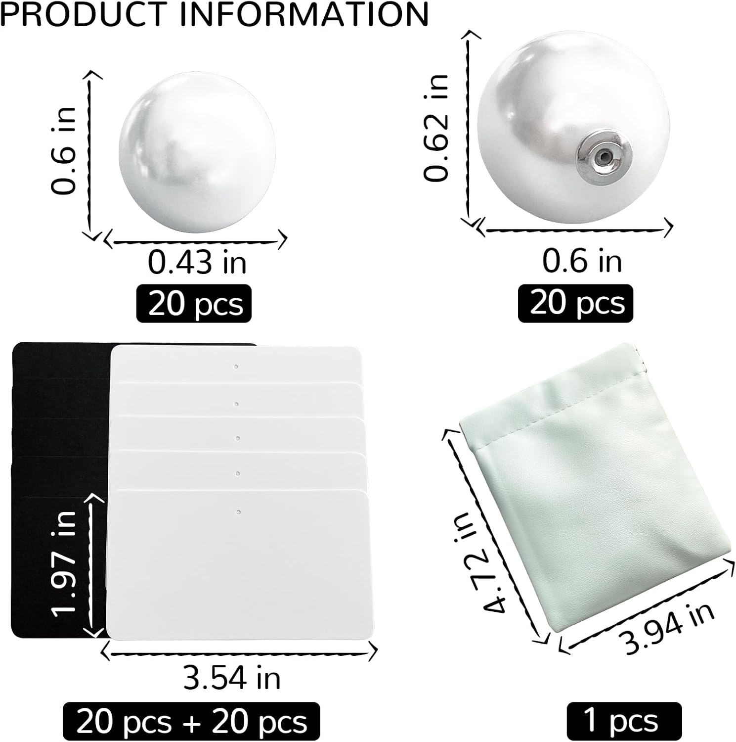 20 Pack Pearl Place Card Holders Set for Events