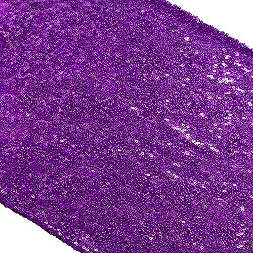 ShinyBeauty Purple Sequin Table Runner 12x72-Inch