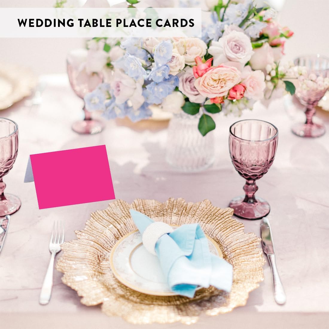 Andaz Press Fuchsia 20-Pack Place Cards for Events