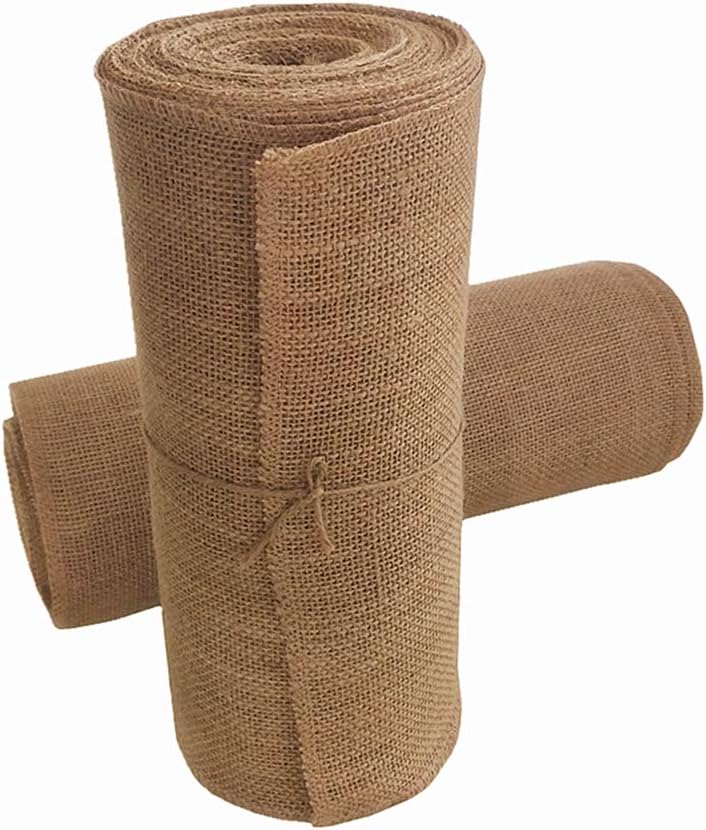 OZXCHIXU Jute Burlap Table Runner 12 Wide x 10 Yards Long