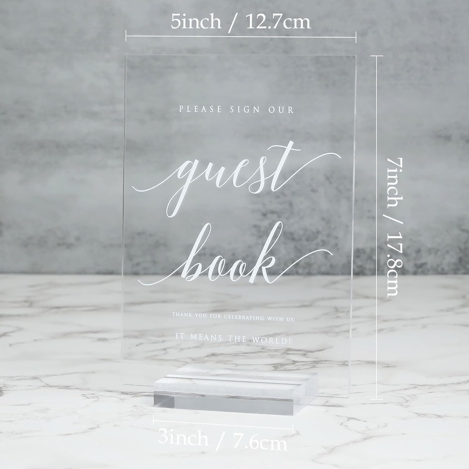 HOODO Acrylic Wedding Guest Book Sign with Stand