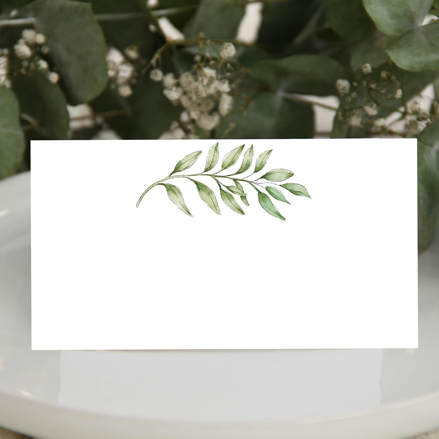 50 Pack Greenery Wedding Place Cards 2x35 Inches
