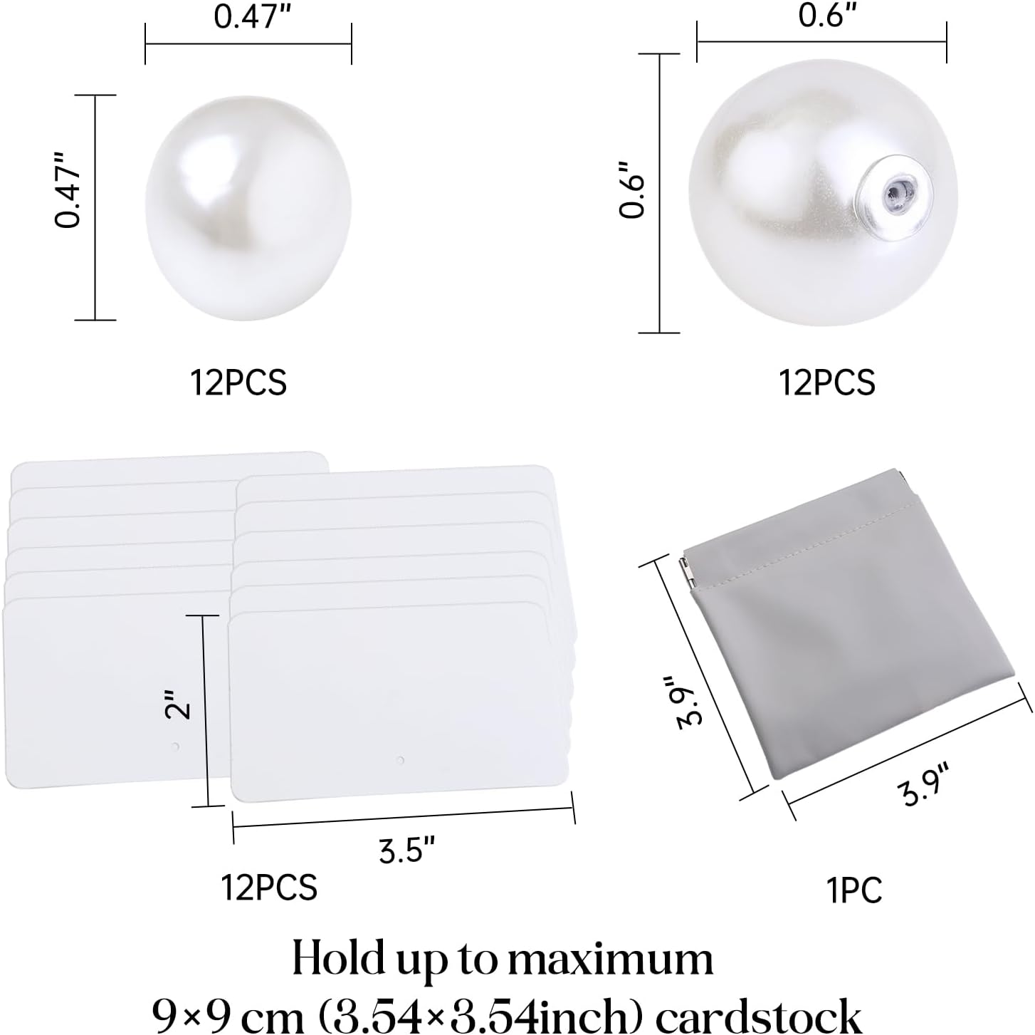 UNIQOOO 12Pcs Ivory Pearl Place Card Holders Set