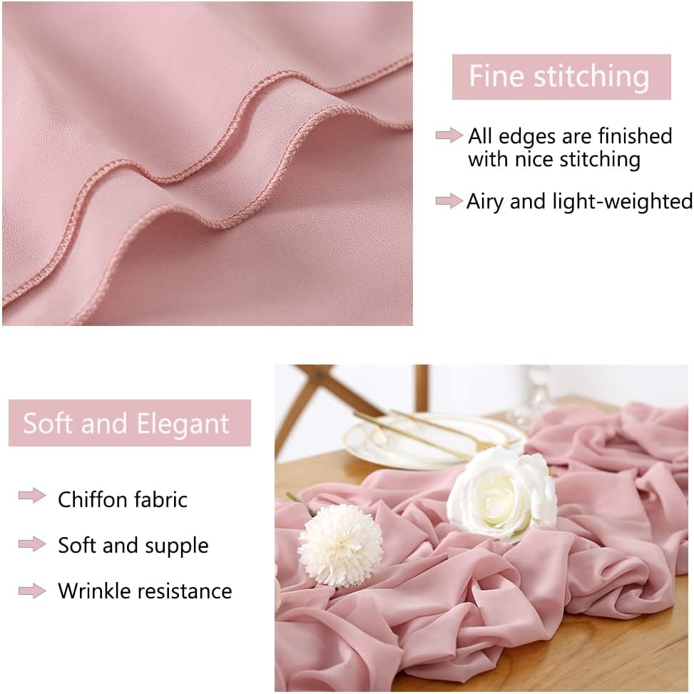 SoarDream Table Runner 10 Pack Dusty Rose Rustic