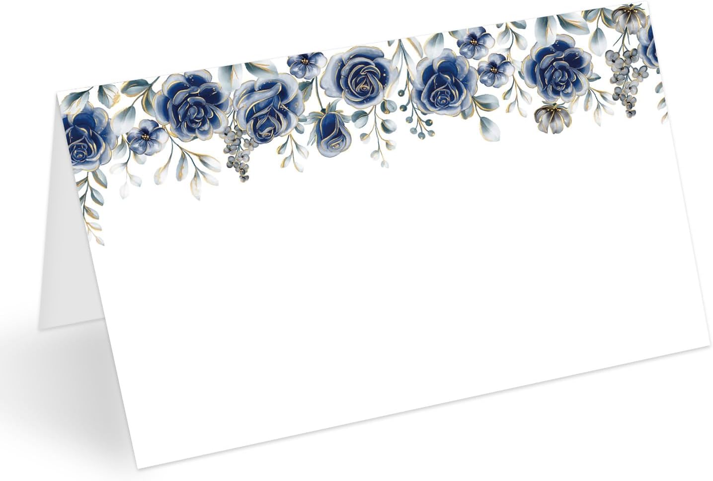 Blue Flower Place Cards Set of 25 for Wedding Banquet Events