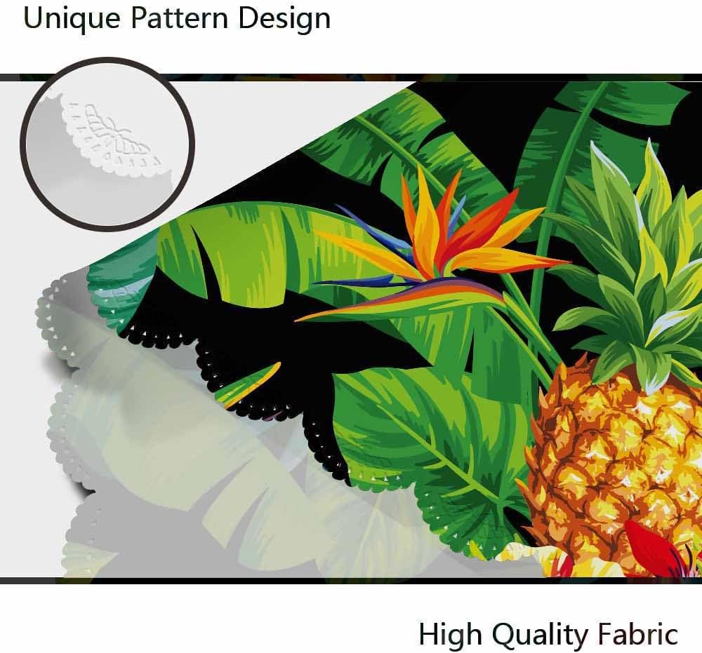 AOYEGO 60 Inch Round Tablecloth Tropical Design