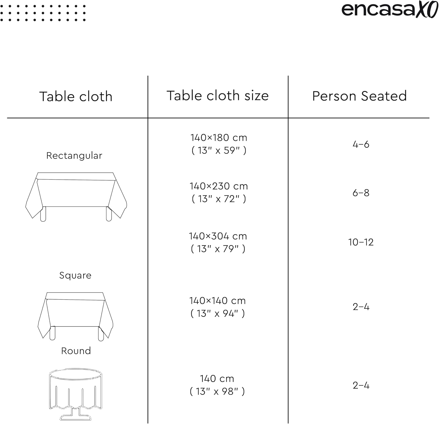 Encasa XO Rectangular Tablecloth 56x84 in