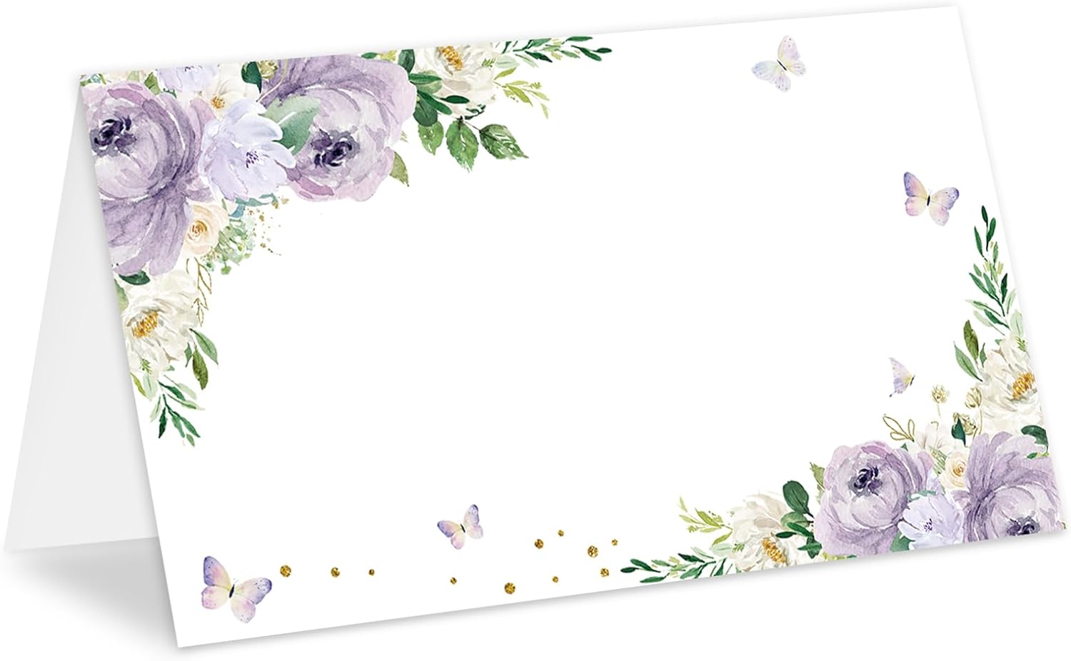 Whaline 100Pcs Floral Butterfly Place Cards for Party Events