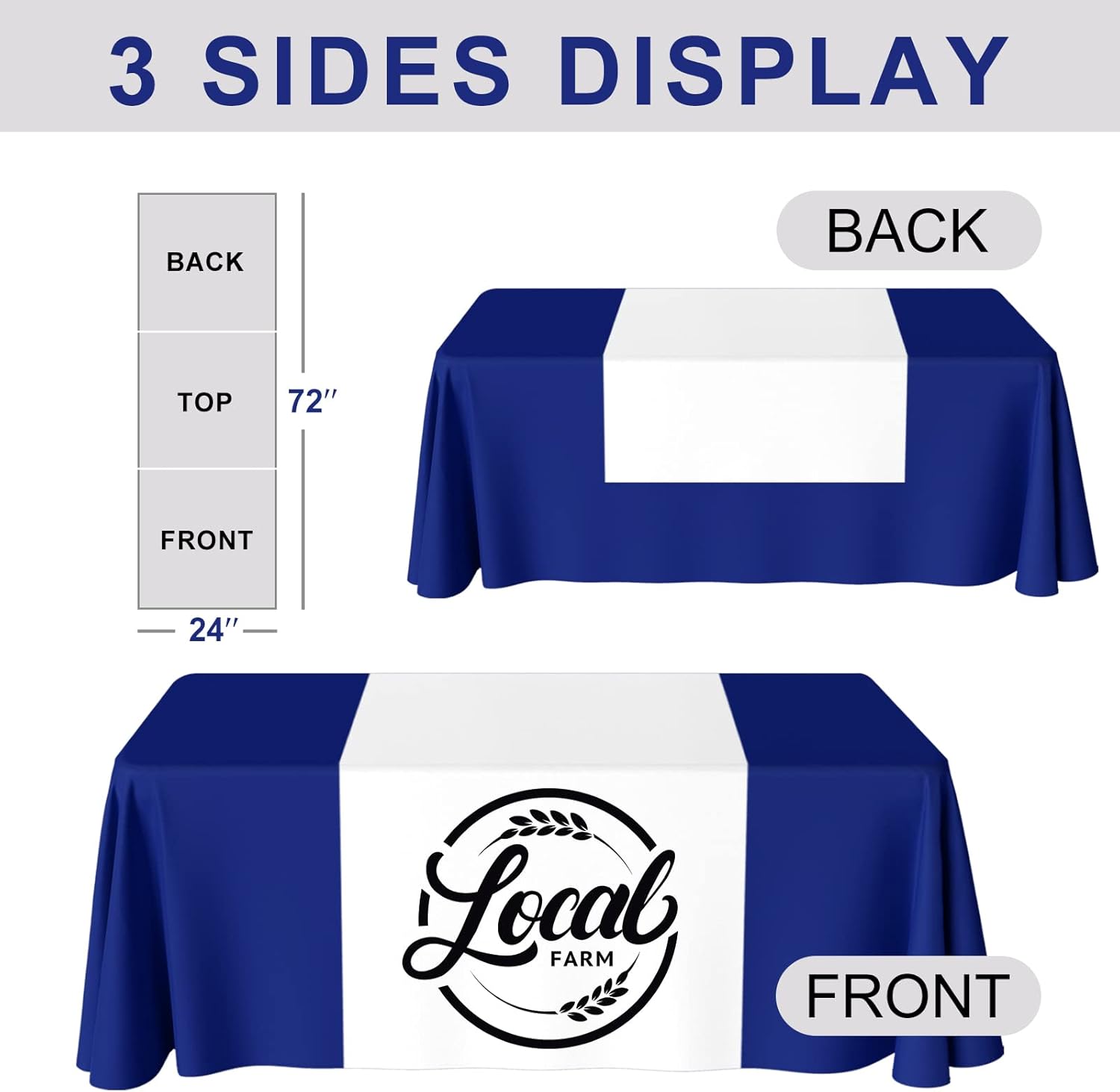 Custom Table Runner with Business Logo Text 13x72 Inches