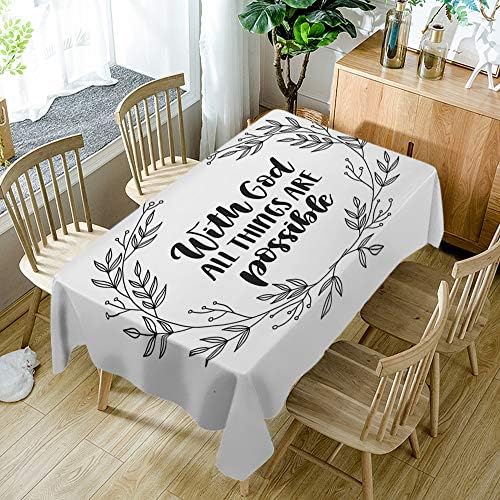 Moslion God All Things Are Possible Tablecloth 60x84 Inch
