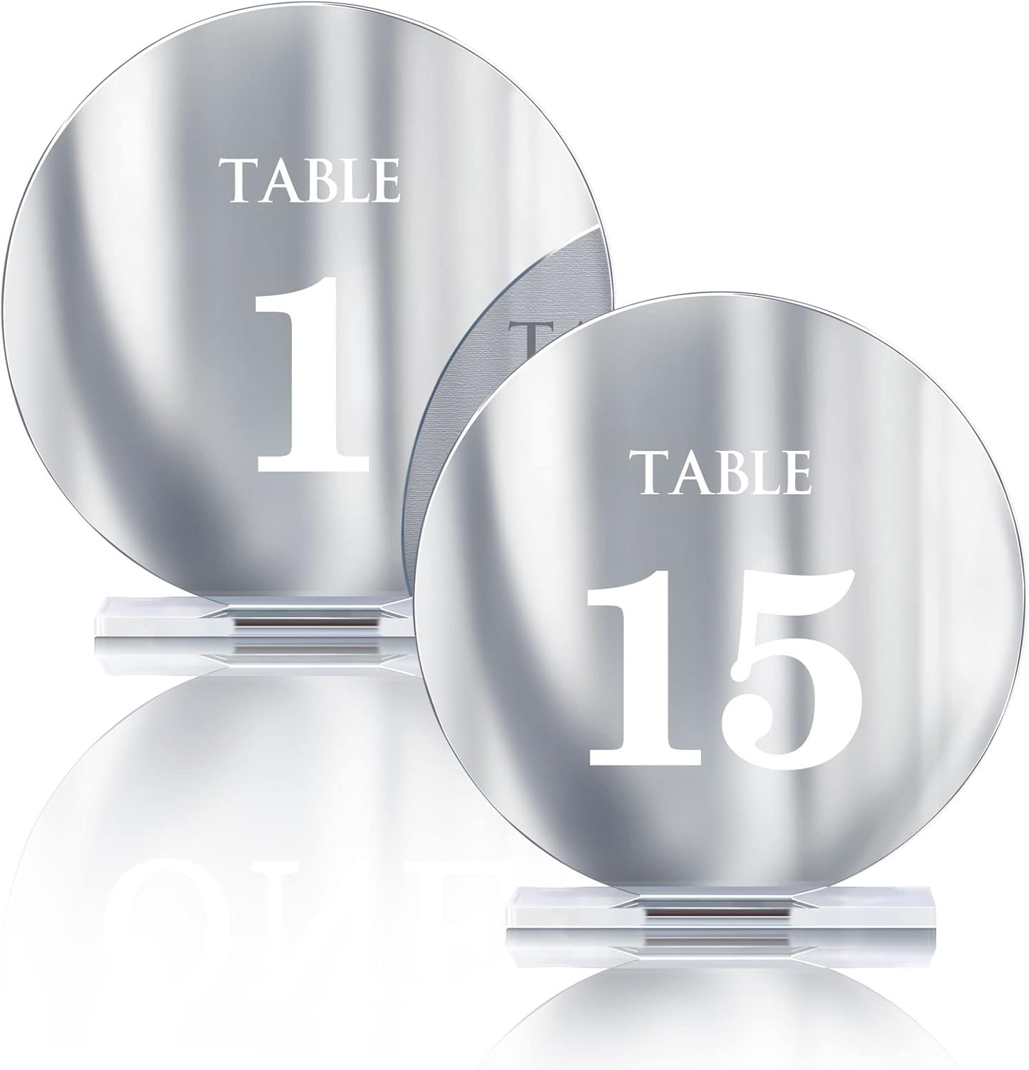 Mirror Gold Acrylic Table Numbers 1-15 with Stands