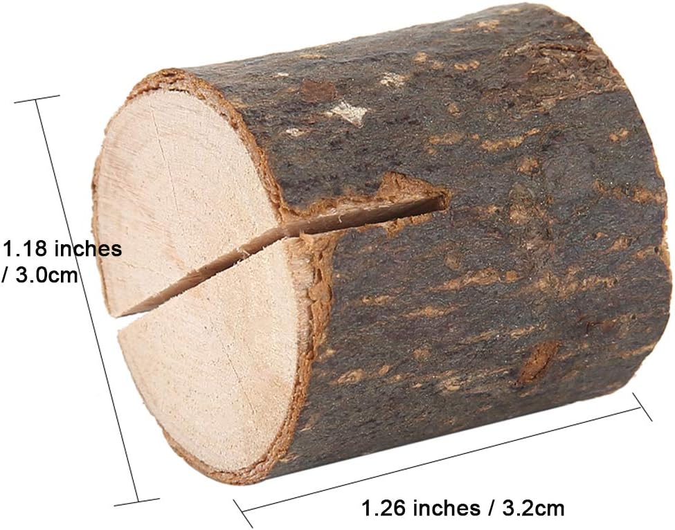 WOHENI Rustic Wood Place Card Holders for Wedding and Events