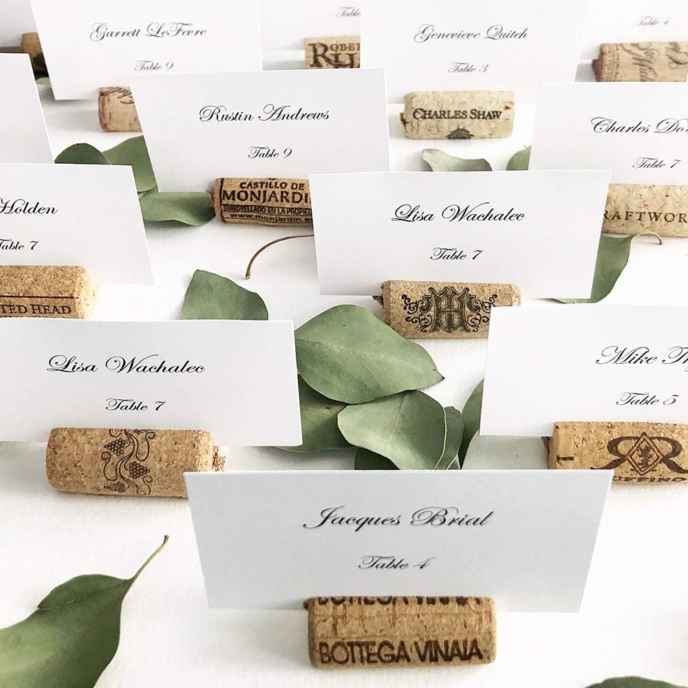 Premium Recycled Cork Place Card Holders Set of 25