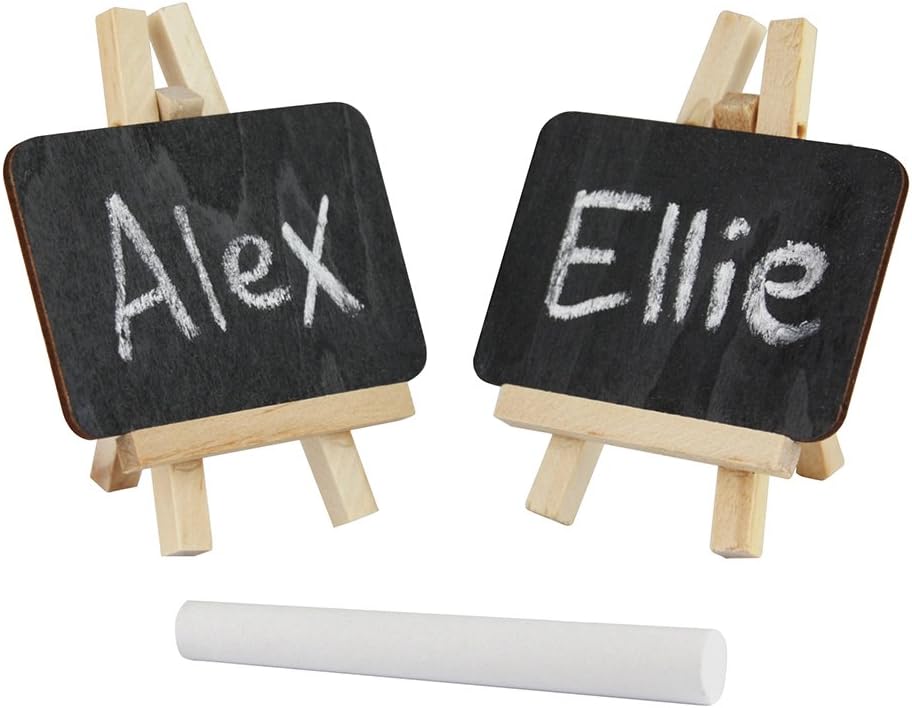 eBuyGB Mini Chalkboard Easel - Reusable Place Card Holders Pack of 16