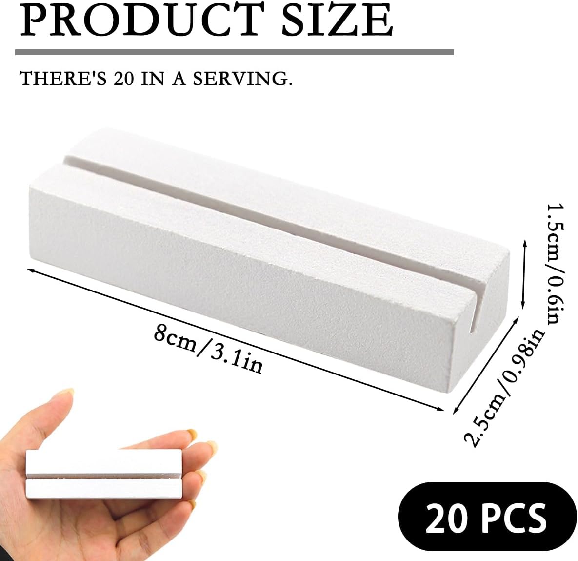 20pcs Wood Place Card Holder for Events and Decor