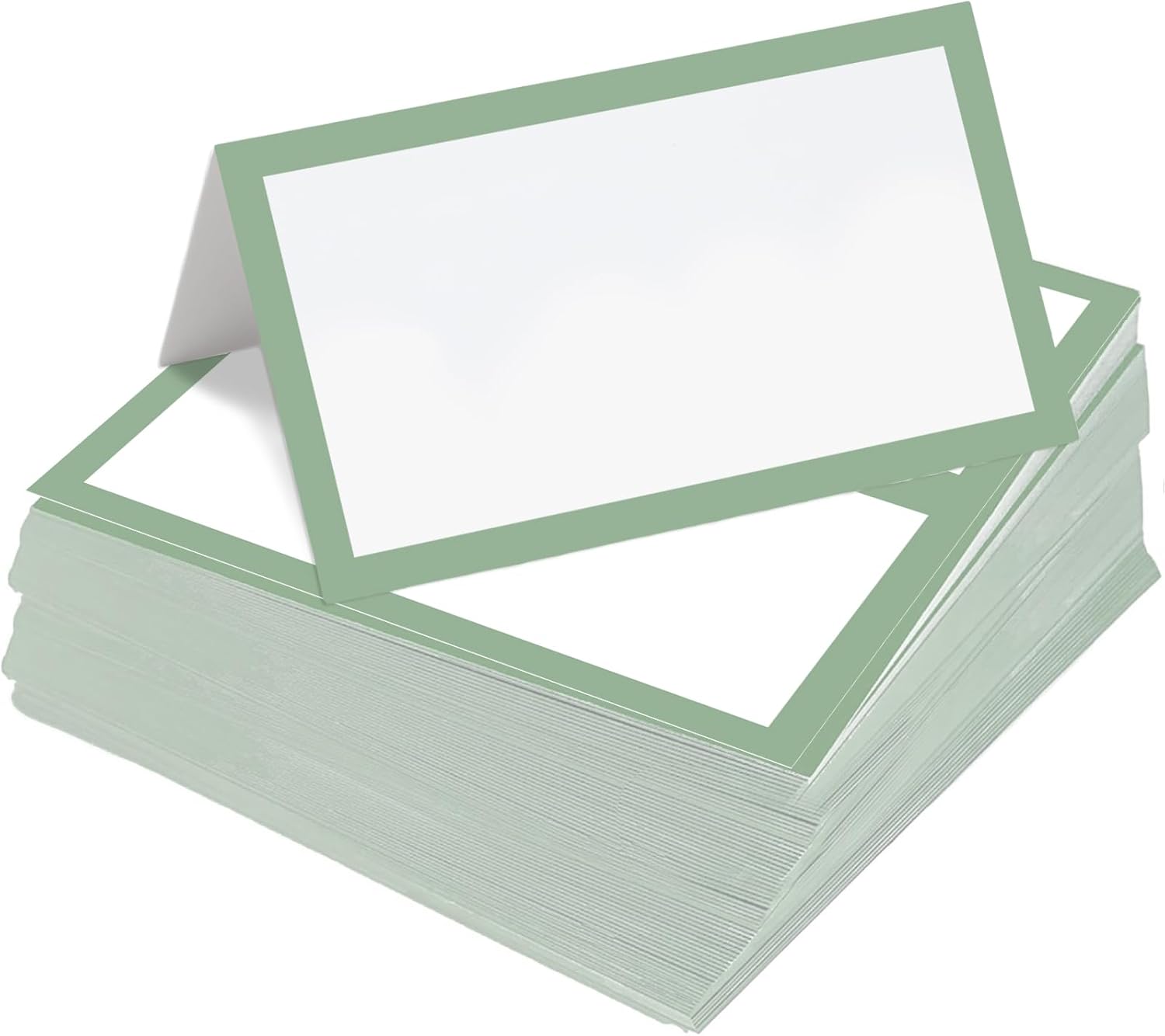 Whaline 100Pcs Sage Green Place Cards Wedding Seating Cards Tented Cards Party Supplies