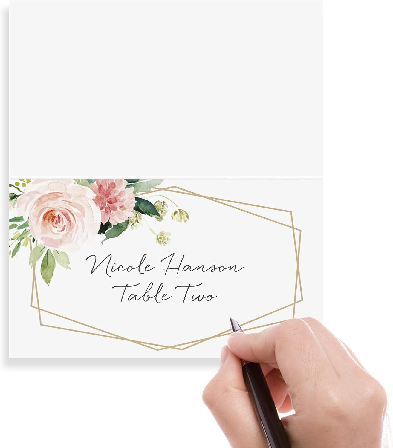 Bliss Collections Floral Place Cards 50 Pack 2 x 35 Inches