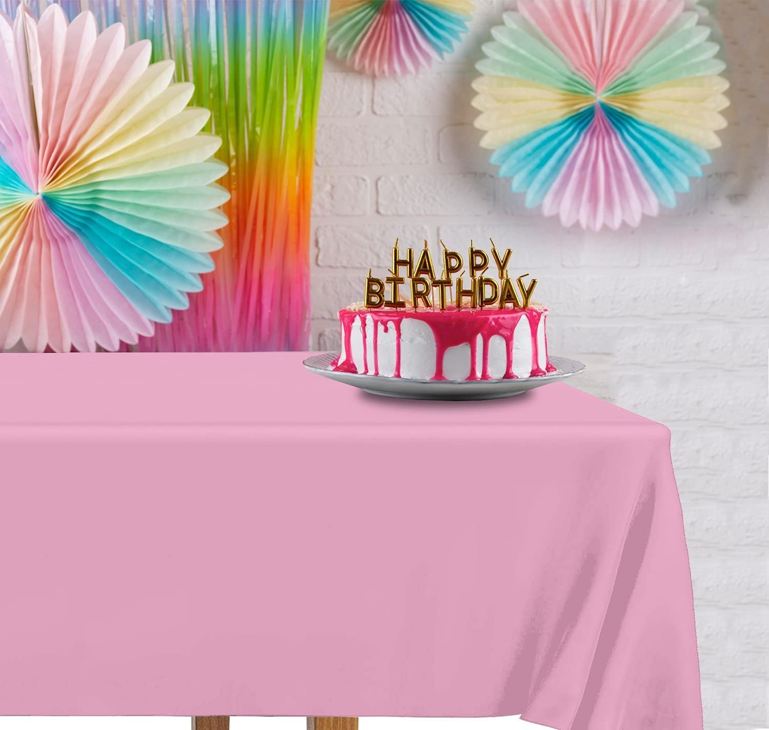 DecorRack 6-Pack Light Pink Tablecloths 54 x 108 Inch