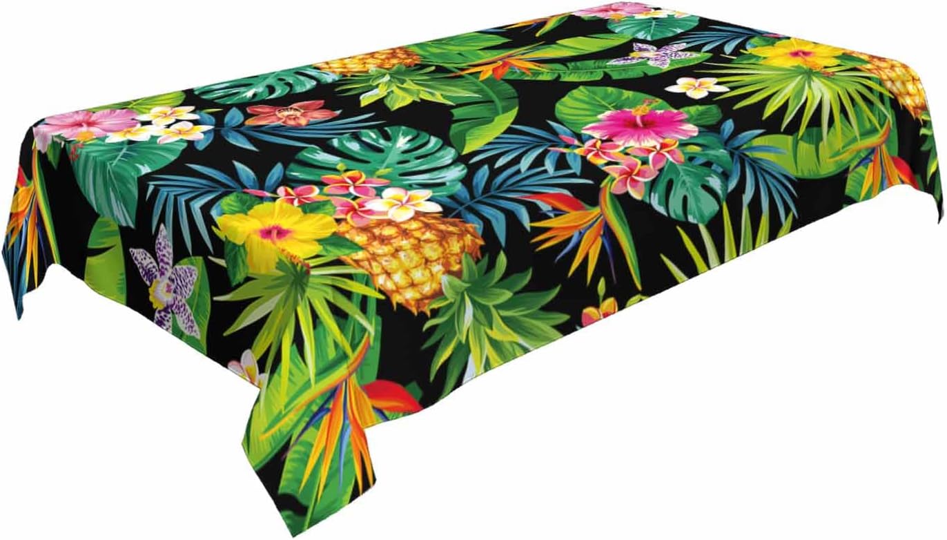 TKS MITLAN Decorative Tablecloth with Pineapples Hawaii Design 60x84 Inch