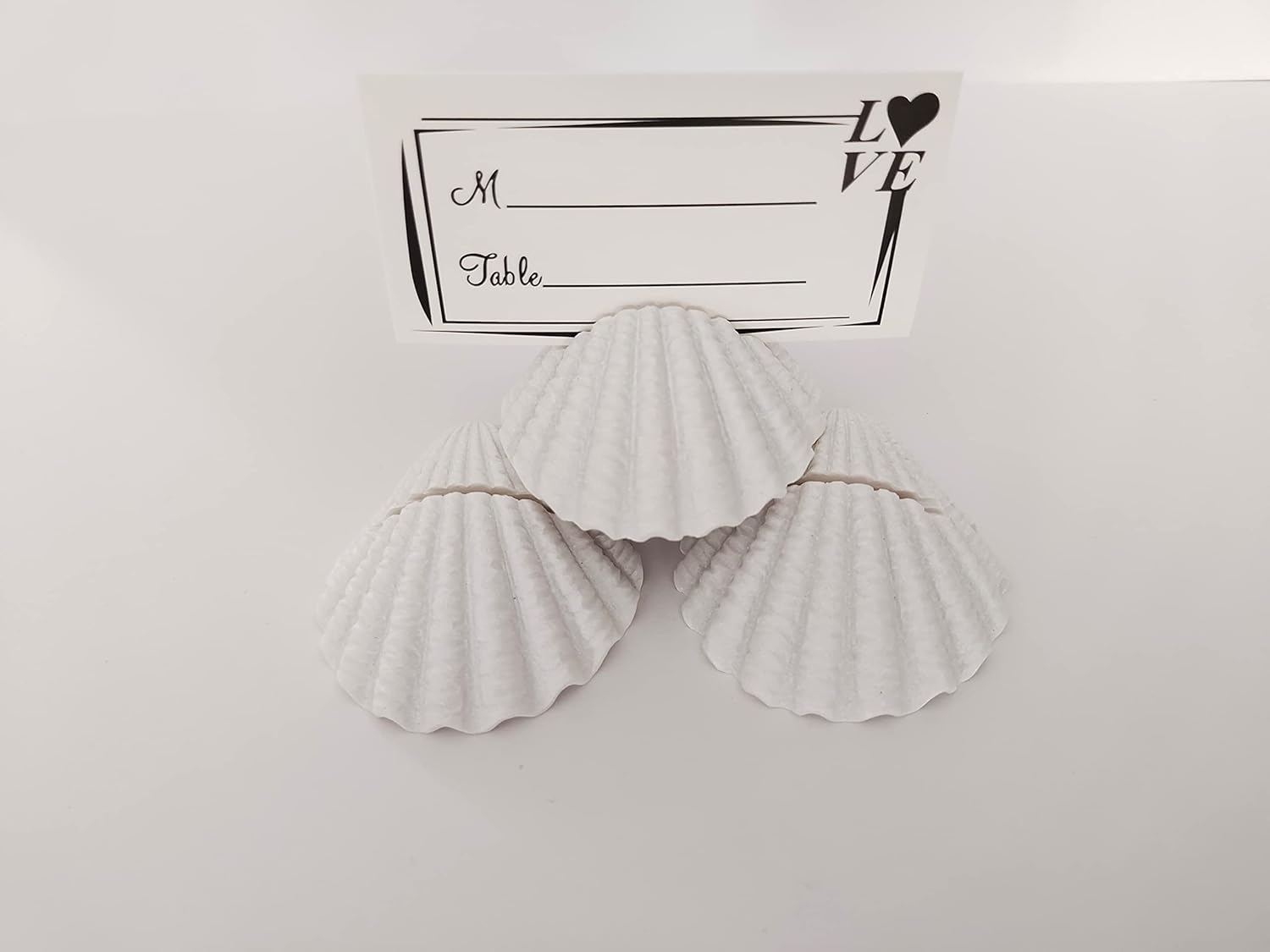 10 Pcs White Shell Table Card Holder for Events