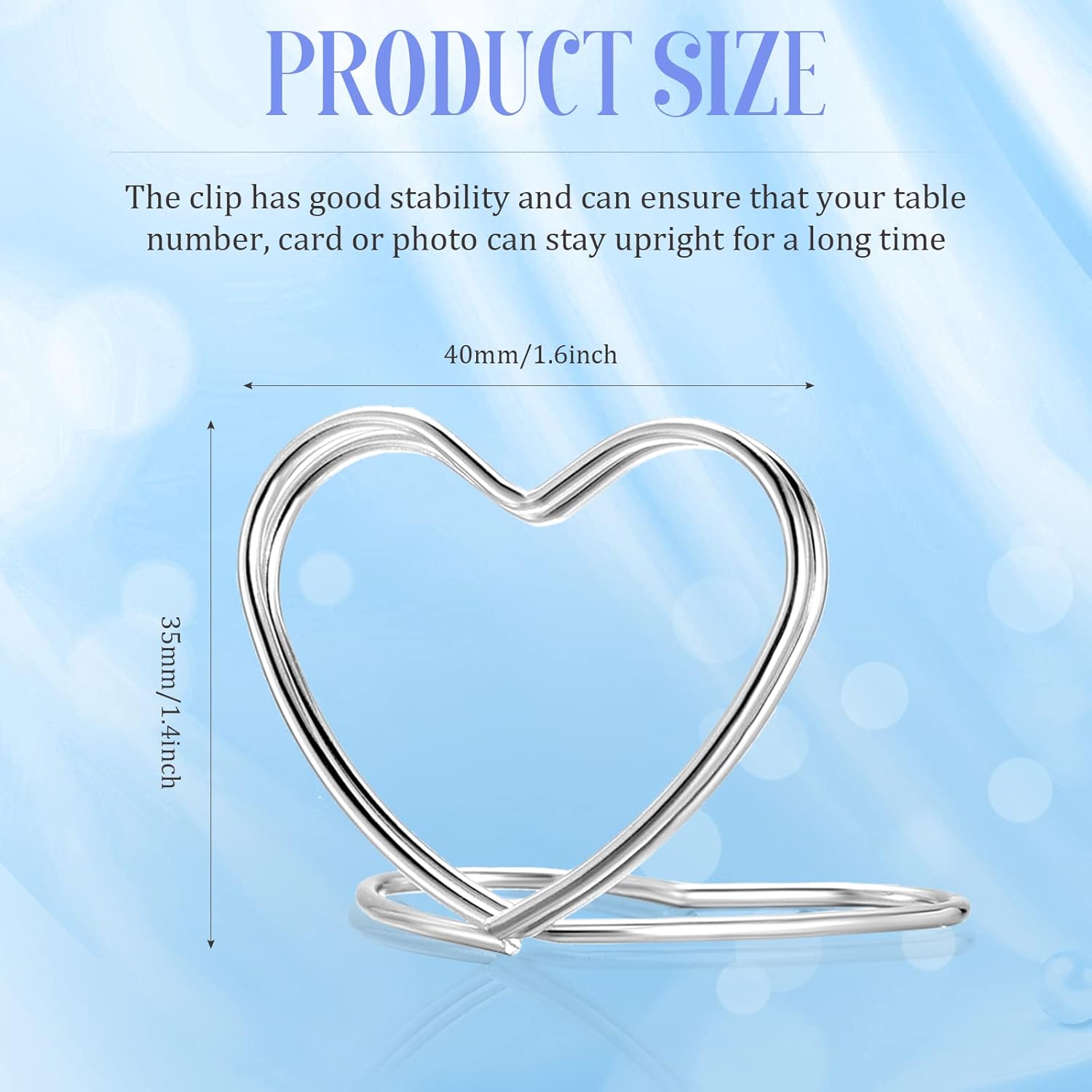 Moxweyeni 20 Pcs Heart Shape Place Card Holders