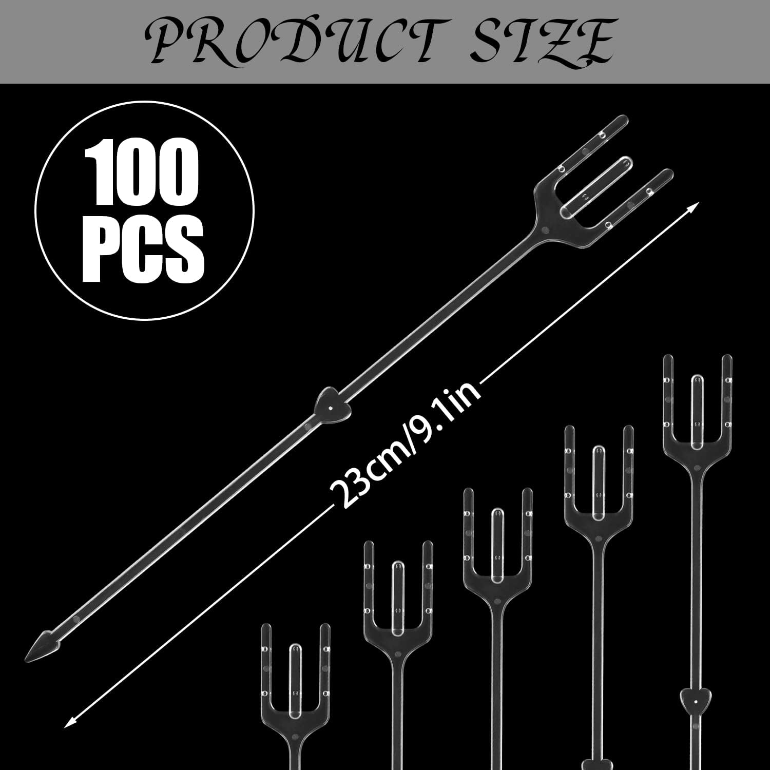 CCINEE 100pcs Clear Plastic Floral Pick Holders 9 Inches