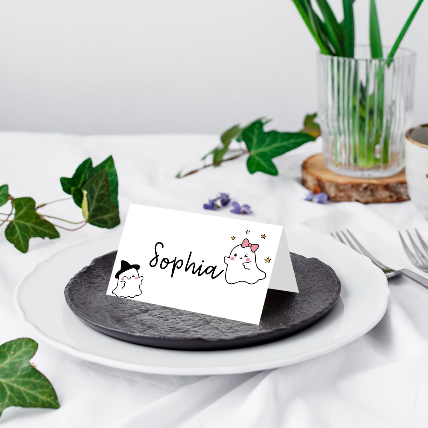 25 Pack Halloween Place Cards Editable Name Cards