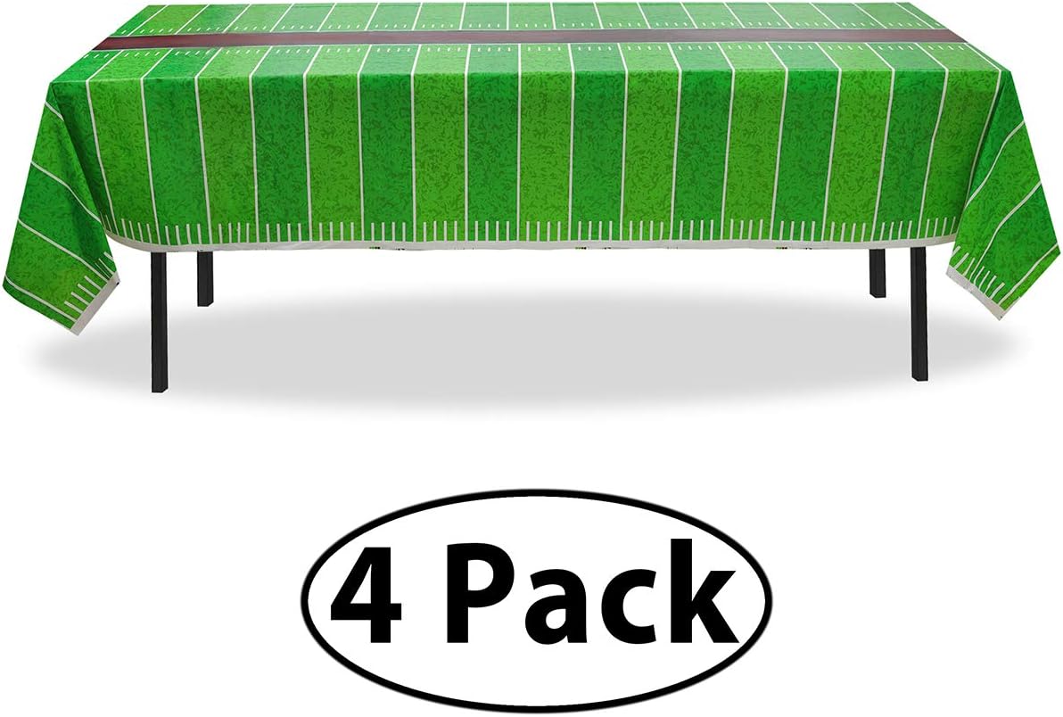 Erweicet Plastic Football Field Tablecloth 4 Pack