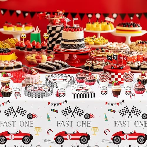 Fast One Birthday Decorations Tablecloth - 3 Pack 86in x 55in