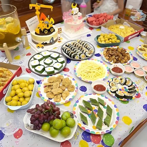 2 Pack Colorful Balloon Tablecloth for Parties