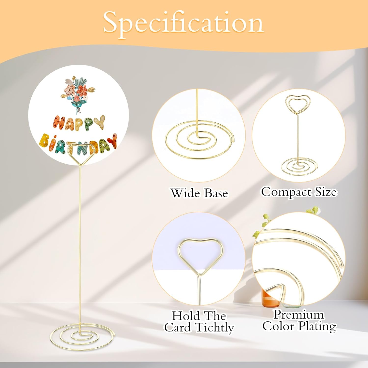 MAQUITA 36pcs Rose Gold Place Card Holder for Weddings