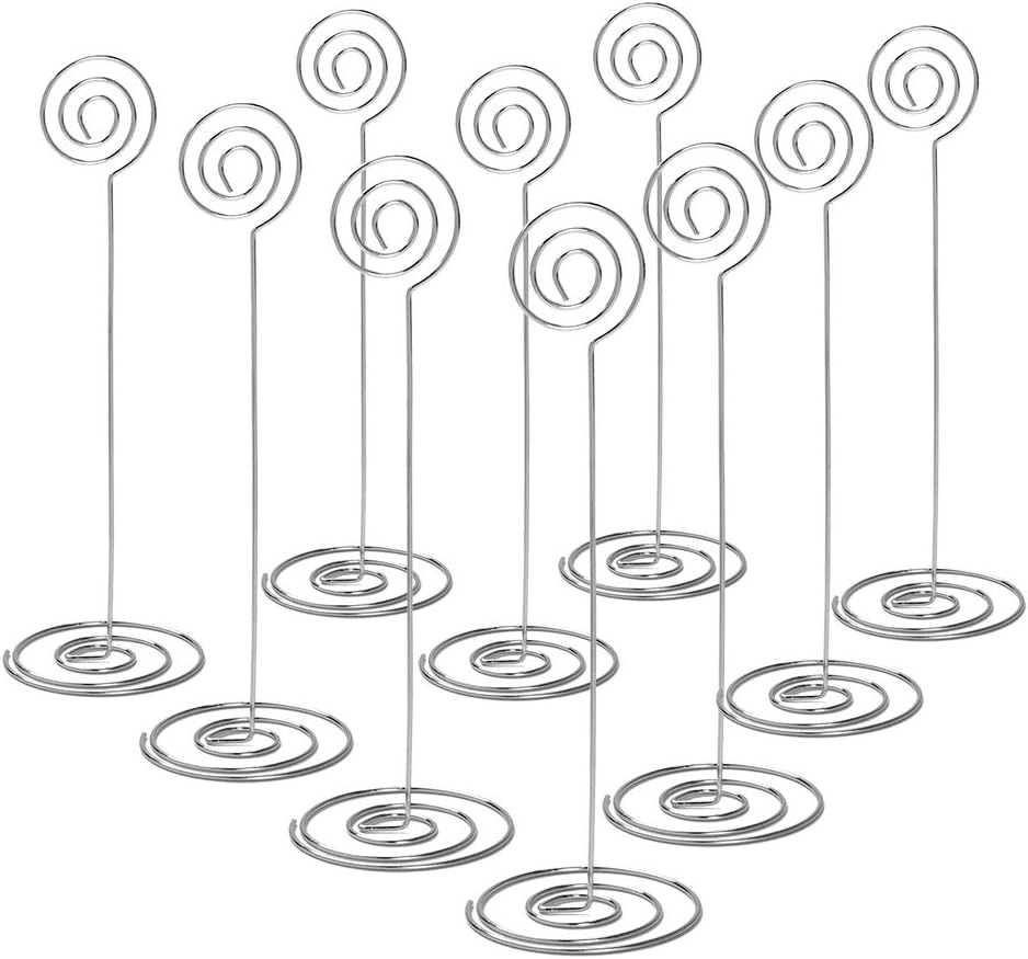 Silver Place Card Holders - 10PCS 86 Inch Table Number Stand for Events