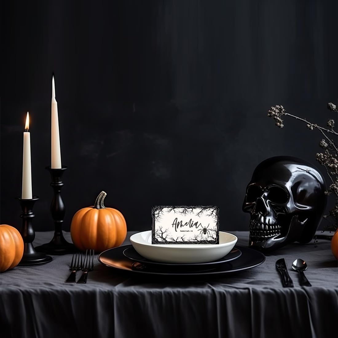 Andaz Press Halloween Name Place Cards for Party Buffet 24 Pack 2x35