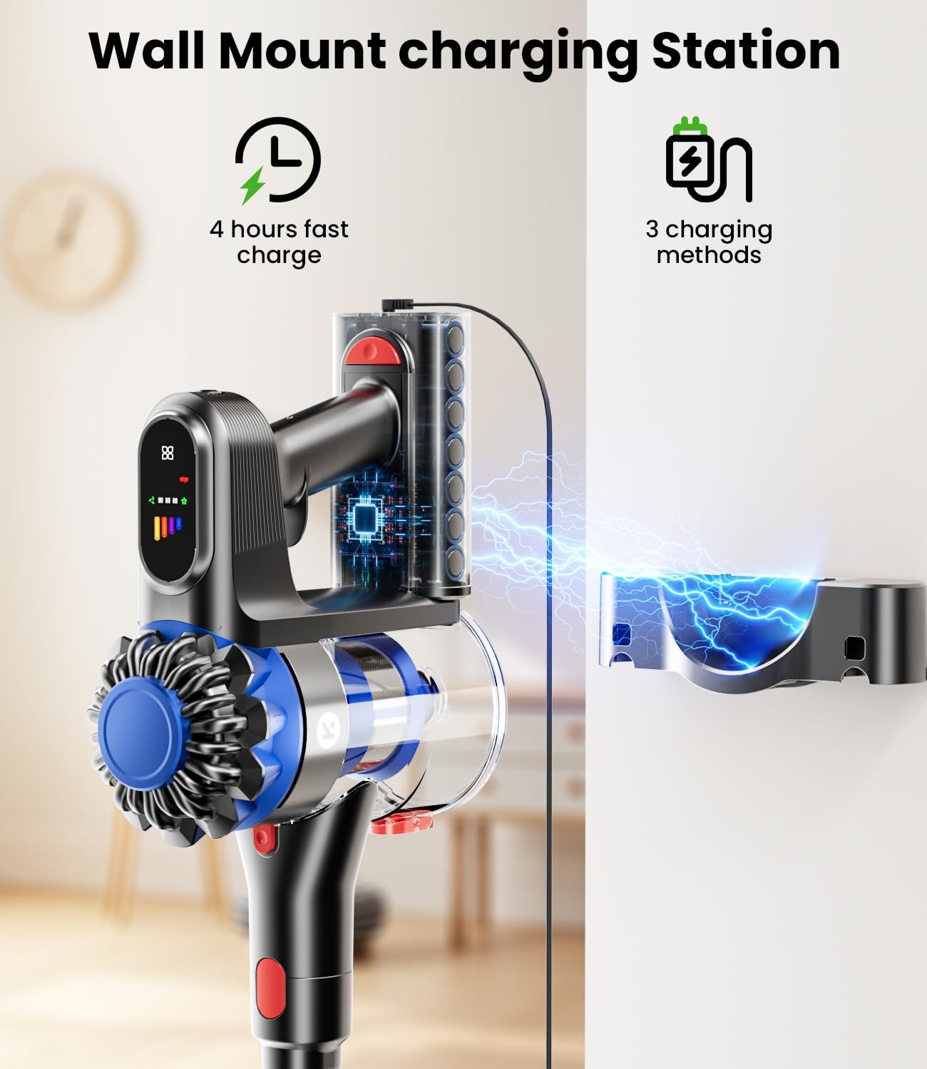 KARDV Cordless Vacuum Cleaner 500W 40KPa 60Mins 8 in 1