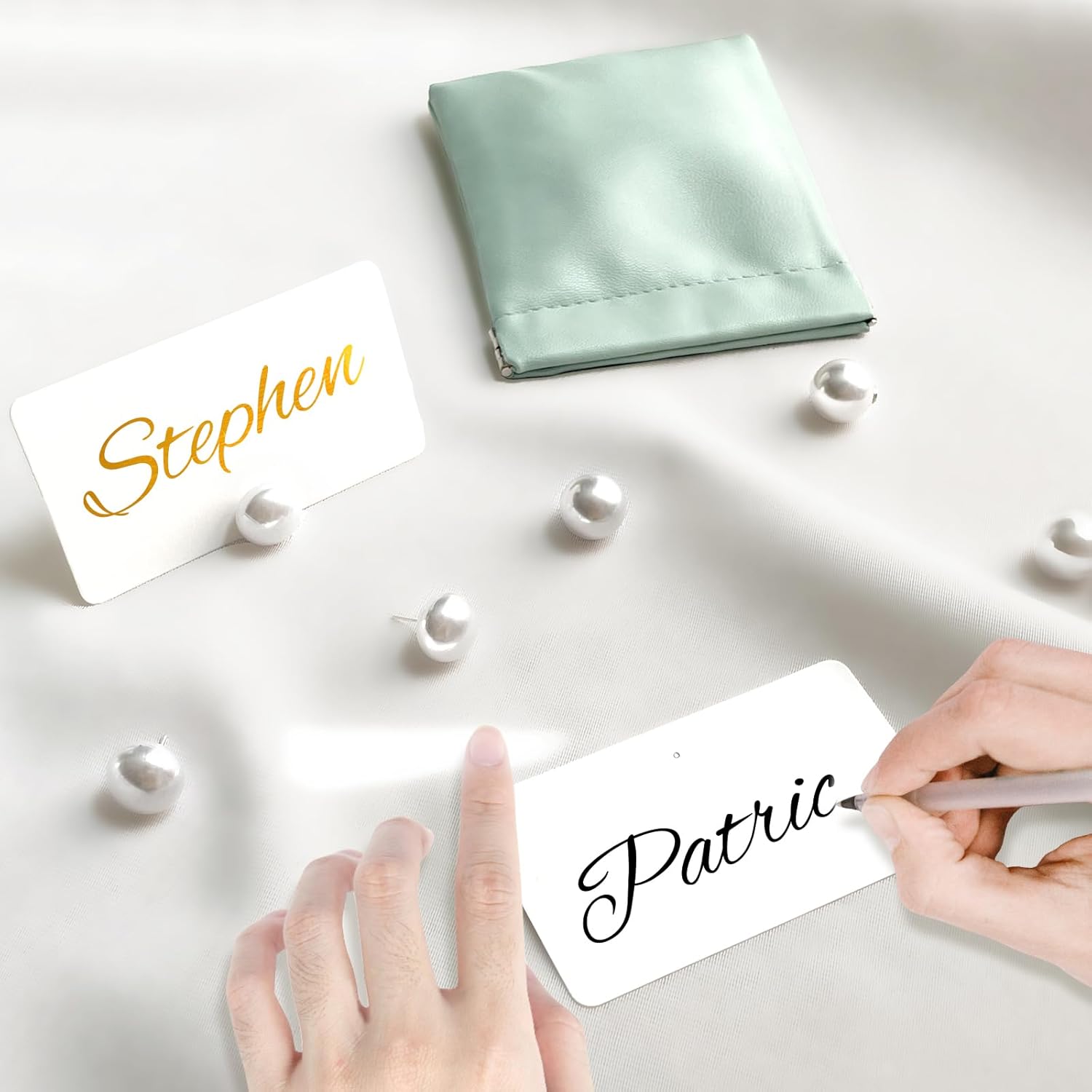 20 Pack Pearl Place Card Holders Set for Events