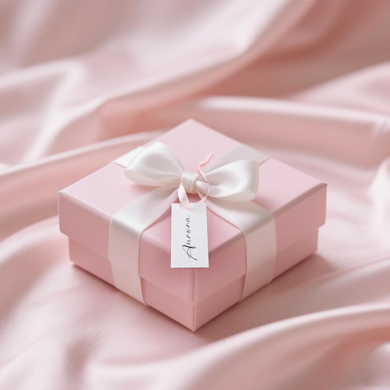 50 Pcs Blank Name Place Cards with Sateen Ribbons for Wedding Party
