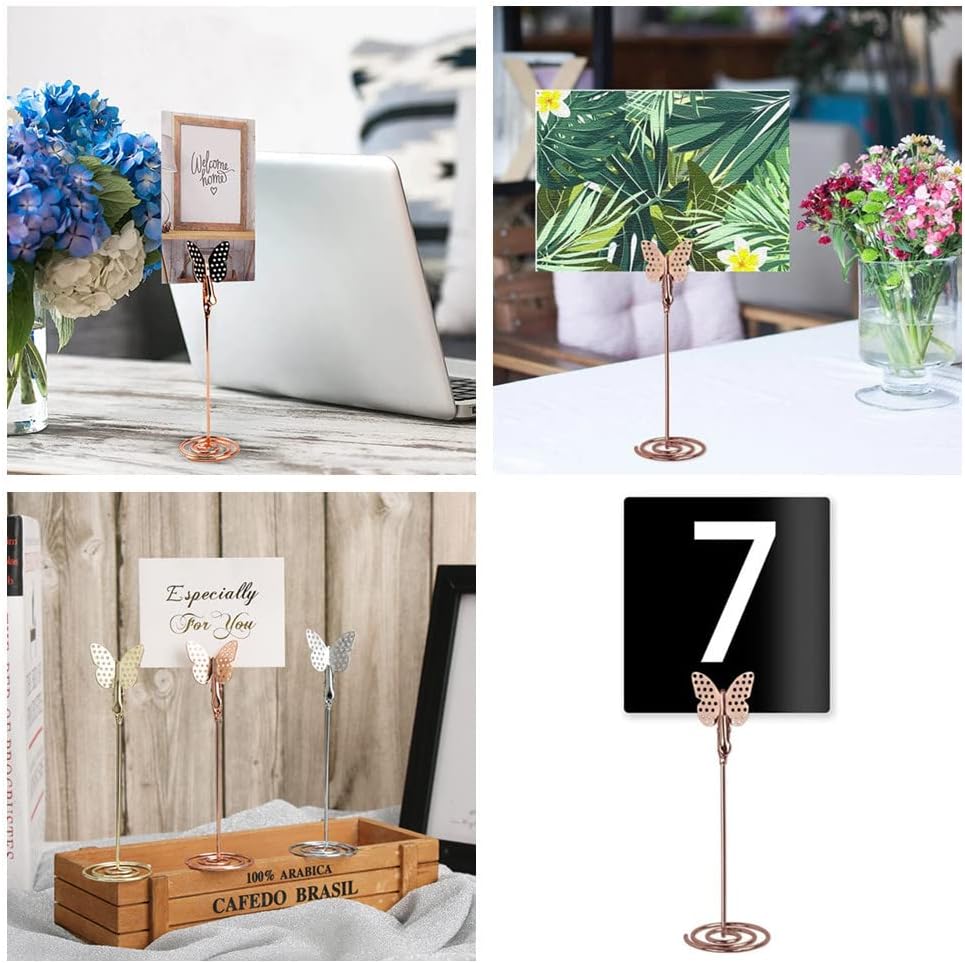 Butterfly Table Number Holders 10Pcs Rosegold